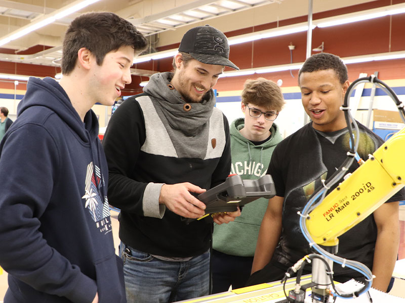 CCAC students interact with Mechatronics equipment at the West Hills Center.
