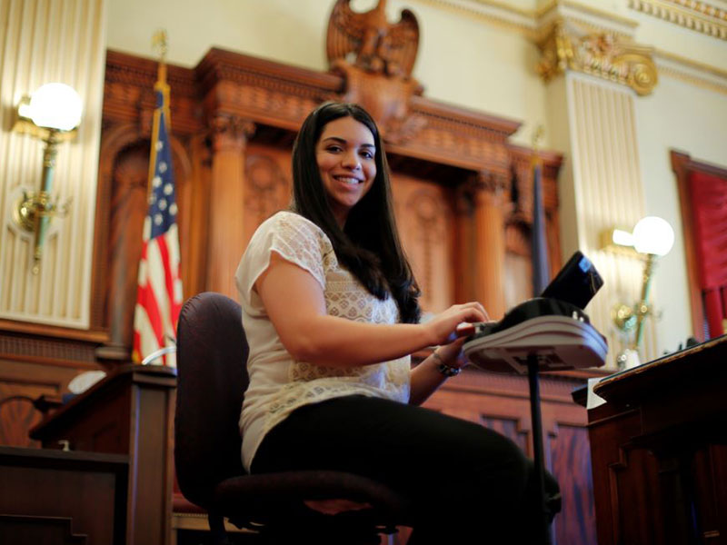 Graduates of CCAC’s Court Reporter program are hired to work in a variety of fields, including a traditional courthouse setting. 