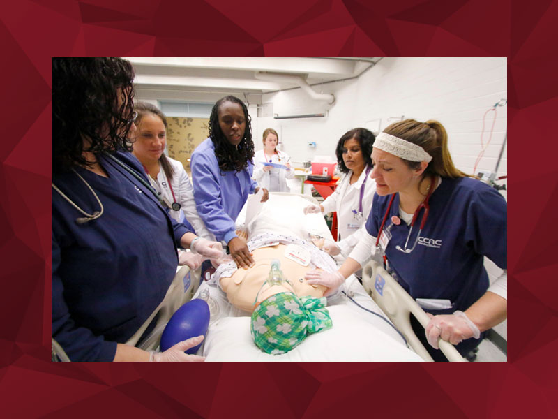 CCAC Nursing students gain hands-on experience in state-of-the art Nursing lab.